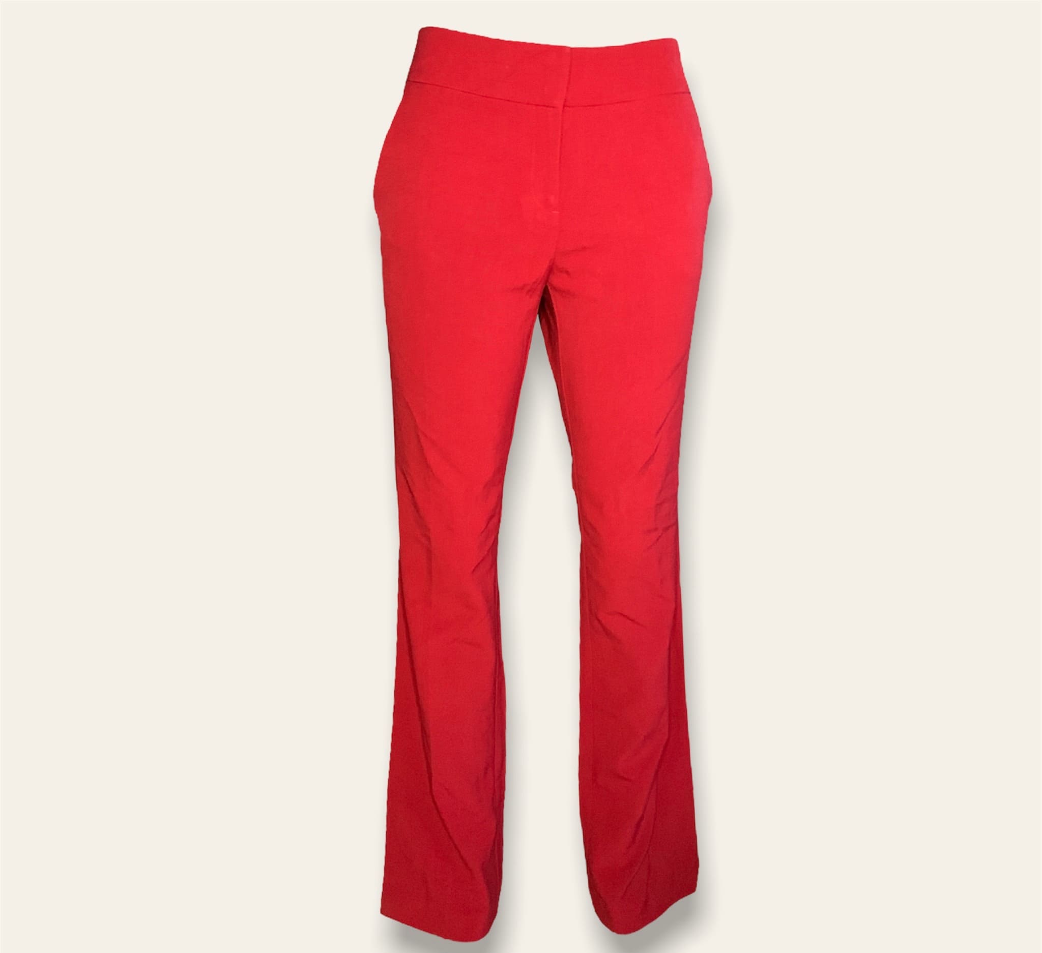 Pantalón de vestir acampanado pantalon de vestir rojo mujer - Glow Fashion