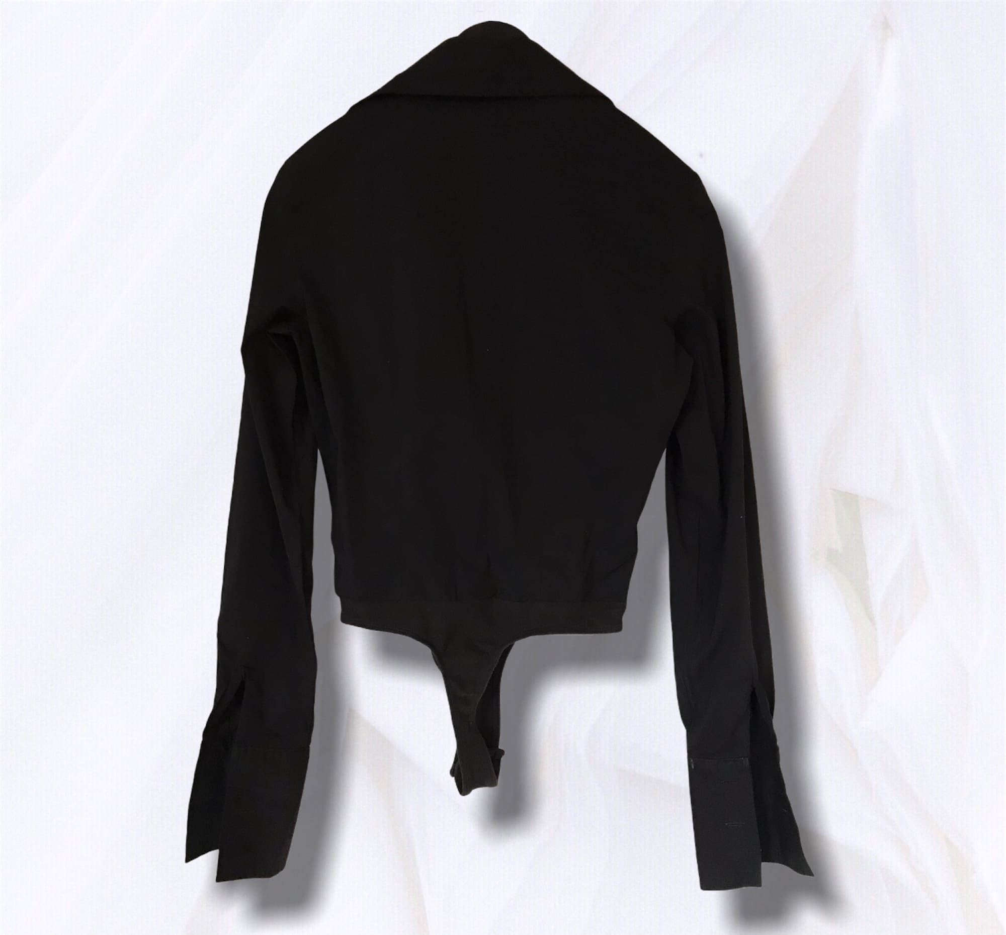 Pantiblusa negra manga larga cuello en V Body New York Company - Glow  Fashion