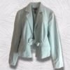 Blazer verde agua con cinturón para mujer