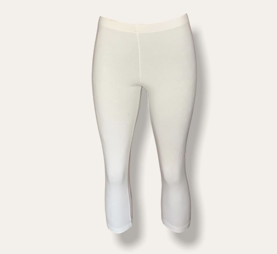Legging blanco de algodón 3/4 - Glow Fashion