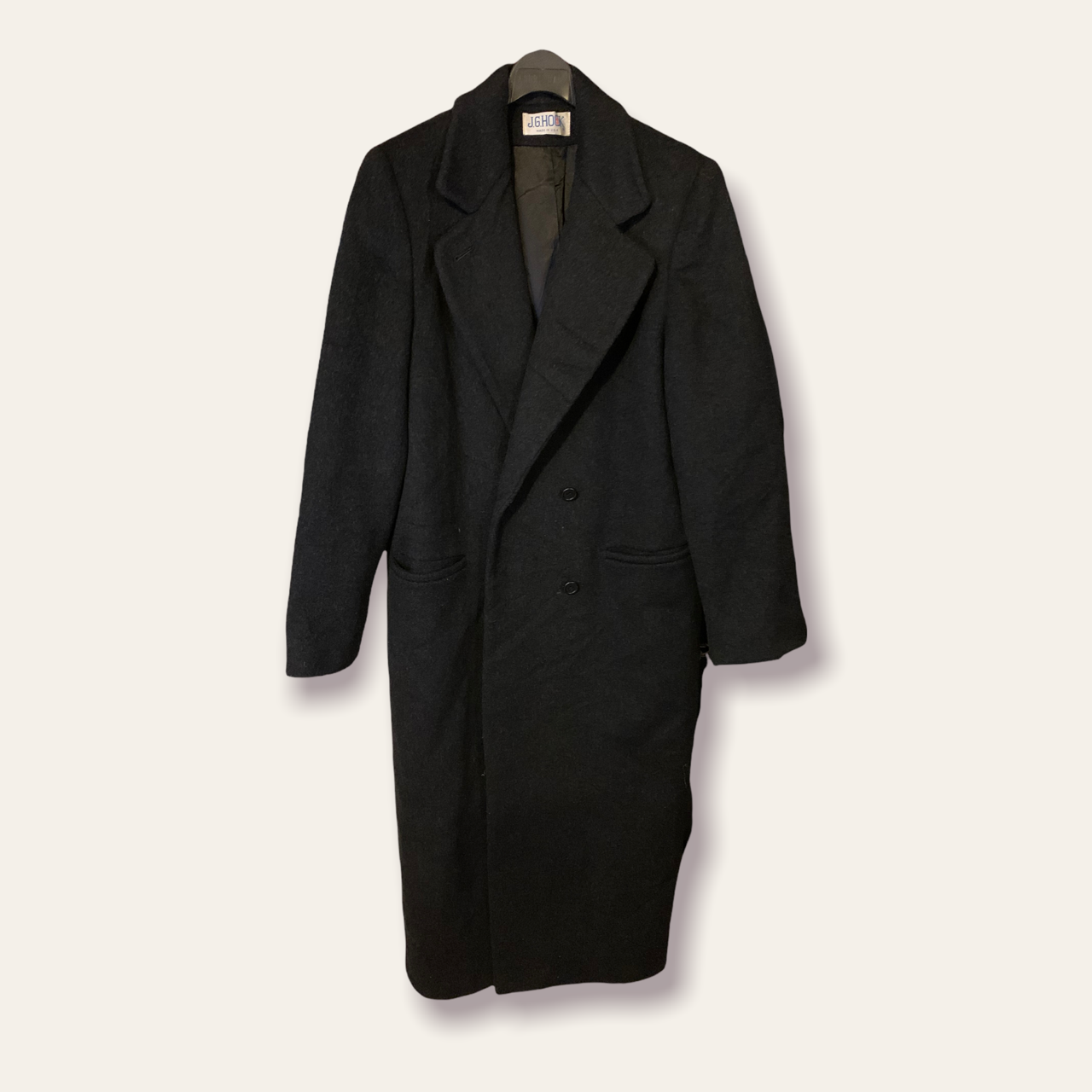 Abrigo de lana hombre color negro largo - Glow Fashion
