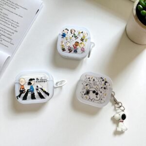 Estuche protector AirPods 4 semi translúcido Snoopy Joe Cool